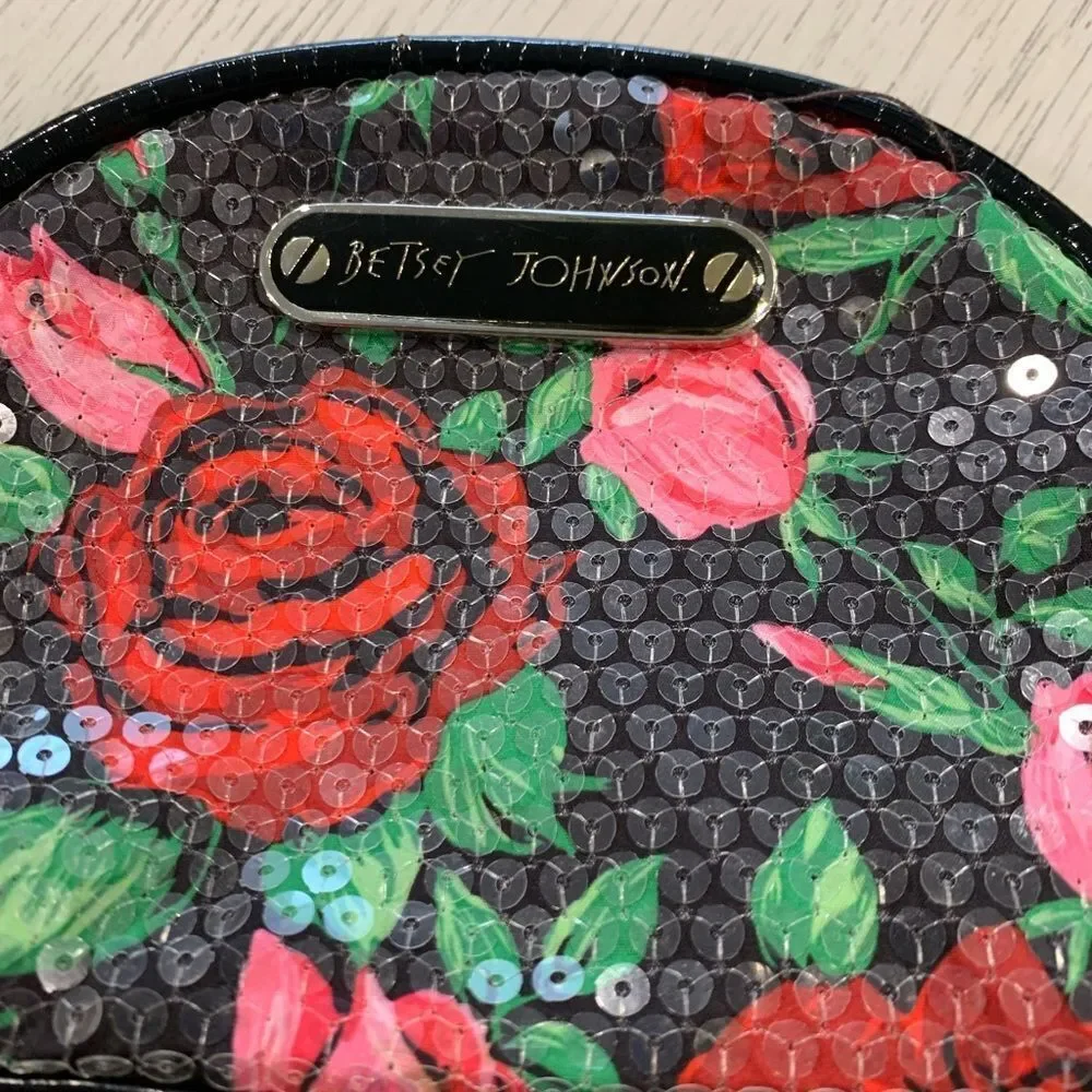 Betsey Johnson Floral Sequin Women's Cosmetic, Coin
